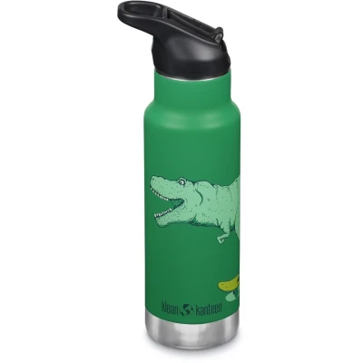 Afbeelding van Klean Kanteen Kinder Isolatiefles Classic N met flipsportdop, 355ml/12oz. dino skate drinkfles