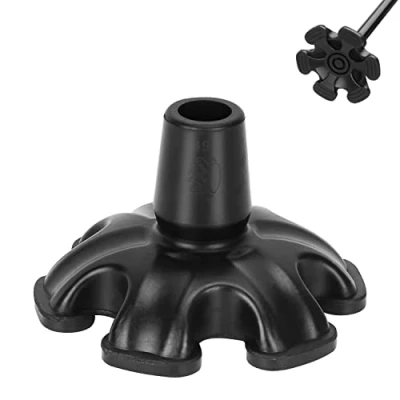 Afbeelding van supregear Stoktips met 6 Prong, 1 Pack 19 mm Heavy Duty Antislip Ondersteuning Zelfstandige Vervanging Rubber Cane Tip voor Walking Crutch Vouwen Accessoire, Zwart