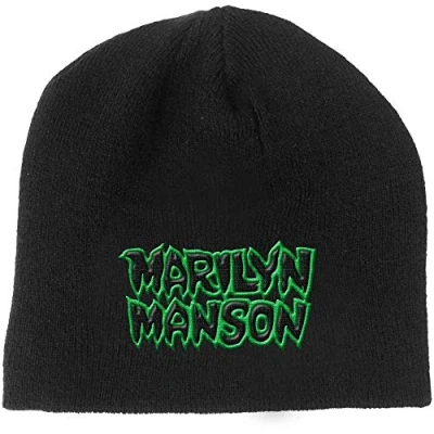 Afbeelding van Marilyn Manson Logo Beanie Muts Zwart