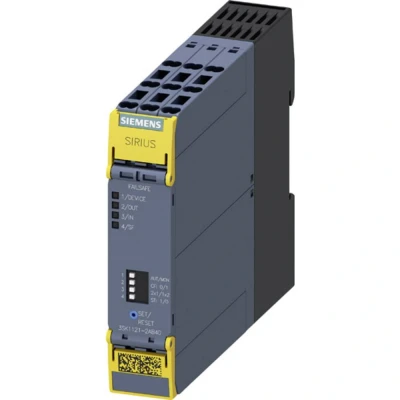 Afbeelding van Siemens sirius safety relay basic unit advanced enabling circuits 3 no contacts signaling circuit 1 nc contact us 24 v dc spring 3sk1121 2ab40