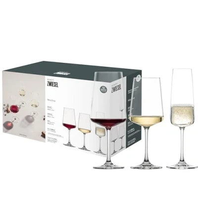 Afbeelding van SCHOTT ZWIESEL Glazenset MioVino (12 delige starterset), tijdloze wijnglazen en champagneglazen in set, vaatwasmachinebestendige Tritan kristalglazen, Made Germany (artikelnummer 124072)