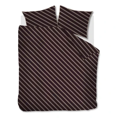 Afbeelding van Dekbedovertrek VT Wonen Diagonal Dark Red Satijn 240 x 200 / 220 cm Lits Jumeaux