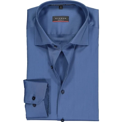 Afbeelding van Eterna Langarm Modern FIT Zakelijk overhemd, Heren, Maat: 38x65, Rauchblau