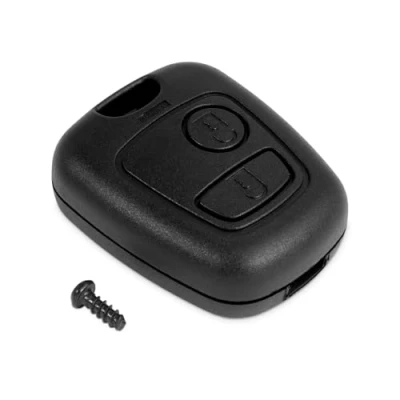 Afbeelding van OcioDual Beschermhoes met afstandsbediening, 2 toetsen, geen lemmet, logo, zwart, compatibel Peugeot 307 406, behuizing, reservesleutel, autosleutel