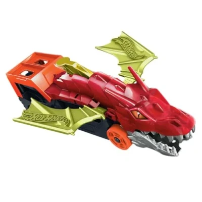 Afbeelding van Hot Wheels City Drakenkauwen, transport en launcher voor speelgoedauto&#039;s, inclusief 1 diecast voertuig Mattel GTK42