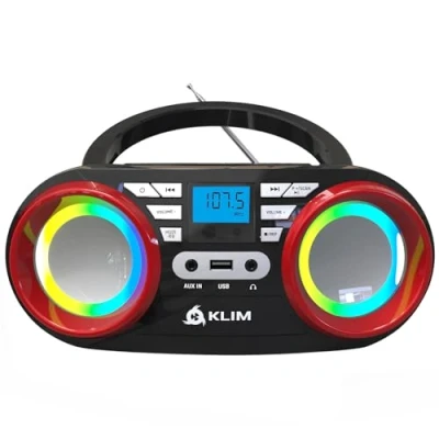 Afbeelding van KLIM boombox B3 draagbare cd radiozender nieuwigheid 2024 FM radio, cd, bluetooth, USB, MP3 bekabelde en draadloze modus met oplaadbare batterijen laserlens speler