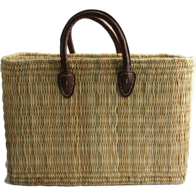 Afbeelding van Rieten tas Boodschappentas Strandtas