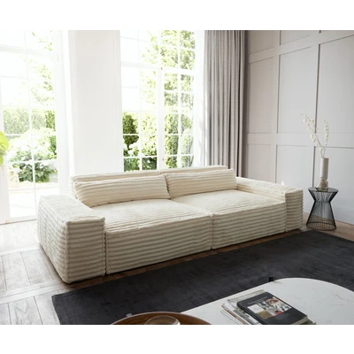 Afbeelding van Grote bank Sirpio XL 270x130 cm pluche koord beige