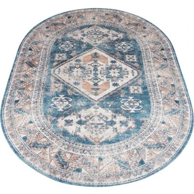 Afbeelding van Veer Carpets Vloerkleed Laria Blue 4 Ovaal 200 x 290 cm