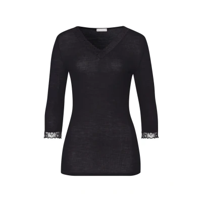 Afbeelding van Hanro Pyjamashirt, Dames, Maat: Small, Black