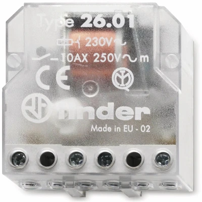 Afbeelding van Schakelaar voor inbouw finder 26.01.8.012.0000 1NO (T) 12 V/AC 10 A, 2500 VA, 1 stuk