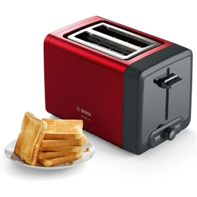 Afbeelding van Bosch TAT4P424 Designline Broodrooster Rood