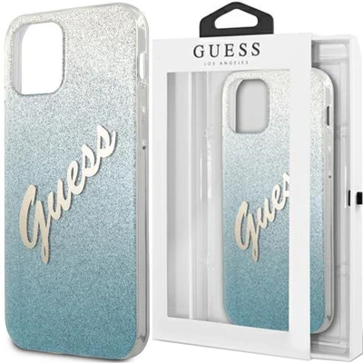 Afbeelding van Guess GUHCP12MPCUGLSBL iPhone 12/12 Pro 6.1 blauw/blauw hardcase Glitter Gradient Script