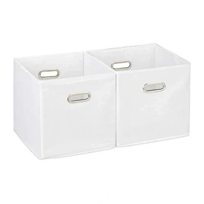 Afbeelding van Relaxdays opbergbox stof set van 2 opvouwbaar opbergmand 30 cm kast organizer wit