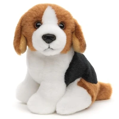 Afbeelding van Uni Toys Plushie Beagle, zittend 12 cm (hoogte) pluche hond dier, knuffeldier