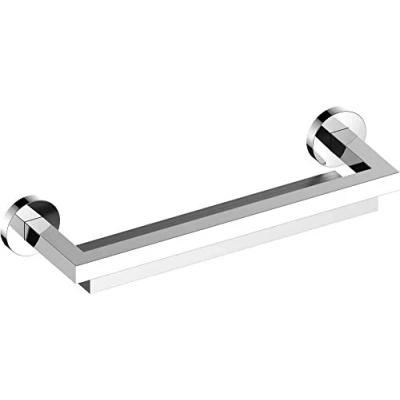 Afbeelding van KEUCO Doucheplank van metaal hoogglans verchroomd en aluminium zilver, lijm of boren, magnetische glazen trekker, 11x40x6cm, wandmontage in de douche, Edition 90