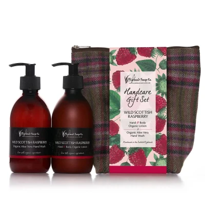 Afbeelding van Wild Scottish Raspberry Fruitig &amp; Zoet Cadeauset Handverzorging Handzeep, Lotion Tas