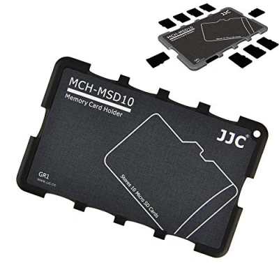 Afbeelding van JJC Micro SD kaartgeval die Lichtgewicht Slanke Houder Opslag voor 10 MSD geheugenkaarten dragen