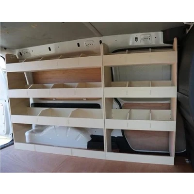 Afbeelding van VANIFY Gemaakt voor de VW CADDY Maxi (L2) 2003+ bedrijfswageninrichting bestelbus stellingkast, Dubbele van planken aan bestuurderskant