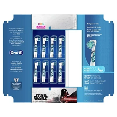 Afbeelding van Oral B Opzetborsteltjes Kids Star Wars extra zachte borstel, vanaf 3 jaar, ontwerp kan wisselen, 8 stuks