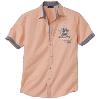 Afbeelding van ATLAS FOR MEN Licht herenhemd korte mouwen zomerhemd verkrijgbaar in grote maten van M tot 5XL, Koraal, XL