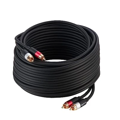 Afbeelding van Amazon Basics 2 mannelijk naar RCA audiokabel 10 meter, zwart
