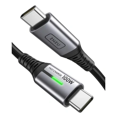 Afbeelding van INIU USB C naar oplaadkabel [zwart, 1 m] 100W PD3.0 Type kabel snel opladen, telefoonoplader datalood voor MacBook Pro iPad Air Phone 15 Samsung S23 S22 S21 Ultra Pixel 7 6 Switch