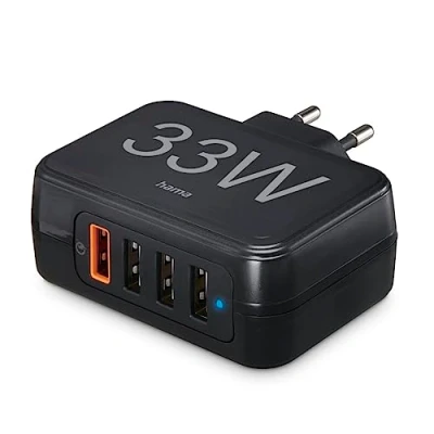 Afbeelding van Hama Snellader 4 Poorten Qualcomm&amp;Reg; 3.0 4X Usb A 33 W Zwart