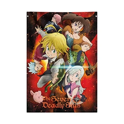 Afbeelding van Grupo Erik Wallscroll The Seven Deadly Sins Wall art Poster Decor Woonkamer van stof 70x100 cm