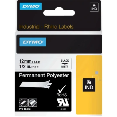 Afbeelding van Dymo 18483 (S0718210) Tape Zwart op wit (12 mm)