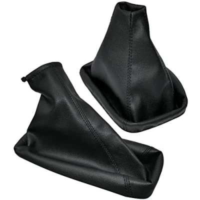 Afbeelding van AERZETIX C57803 Versnellingspook en handremhoes compatibel met Renault Laguna II van 2001 tot 2005 kleur: zwart in synthetisch leer