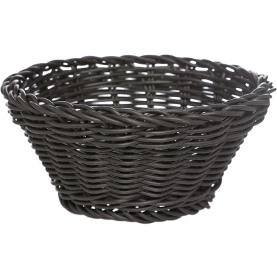 Afbeelding van Ronde broodmand/serveermand zwart kunststof D15 x H7 cm broodmand