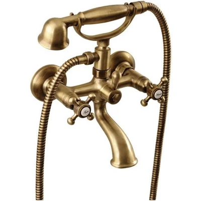 Afbeelding van Badmengkraan Sapho Antea met Handdouche 2 knop 11 cm Brons