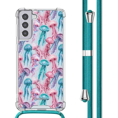 Afbeelding van Samsung Galaxy S21 Plus Hoesje Kunststof iMoshion Softcase/Koordhoesje/Backcover Jellyfish Watercolor Telefoonhoesje