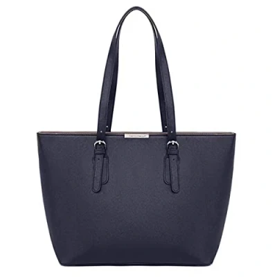 Afbeelding van David Jones Dames Grote Tote Handtas Groot Schoudertas Shopper PU Leer Draagtas Boodschappentas Schooltas Werktas Businesstas Laptoptas Vrouwen Meisje Donkerblauw