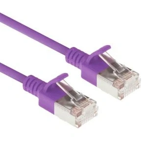 Afbeelding van ACT DC7300 LSZH U/FTP CAT6A Datacenter Slimline Patchkabel Snagless RJ45 Connectoren Paars 50 cm
