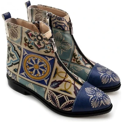 Afbeelding van GOBY Tile Enkel Laars laarzen Damesboots Dames Ankle boot Handmade Maat 42
