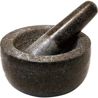 Afbeelding van Jade Temple steenvijzel met stamper, in set, effectieve en eenvoudige vijzels, van massief graniet, een diameter 13 cm 7 hoogte
