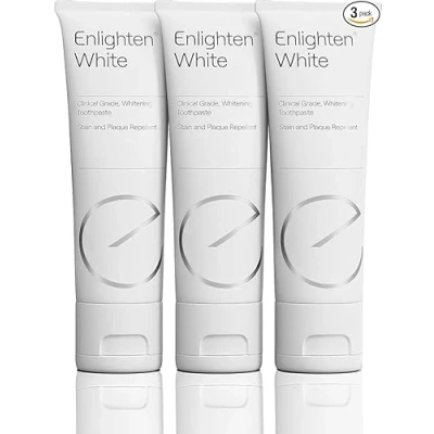 Afbeelding van Enlighten White Tandbleekende tandpasta, geavanceerde bescherming van het glazuur en vlekverwijdering in klinische kwaliteit afstotende fluoridetandpasta, 75 ml, verpakking 3 stuks