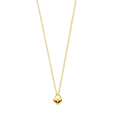 Afbeelding van Collier Hart En Slot 41 + 4 Cm 3 Micron Zilver Verguld (Geel)