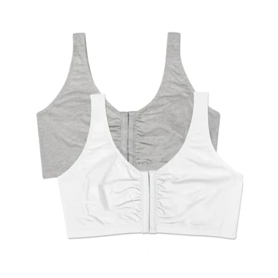 Afbeelding van Fruit of the Loom Dames Front Close Builtup Sportbeha, Zwart/Wit/Heather Grey 3 pack, 38