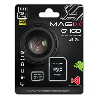 Afbeelding van Magix MicroSD kaart 4K Series Class10 V30 Geheugenkaart + SD Adapter , Leessnelheid tot 95 MB/s (64GB)