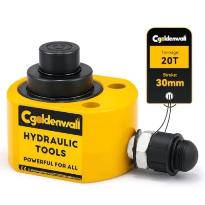 Afbeelding van CGOLDENWALL 20T 3 sectie hydraulische cilinder, slag 30 mm, ultradun, draagbaar, industrieel voor mechanische constructie/bruggen/gebouwen (DFPY 20T)