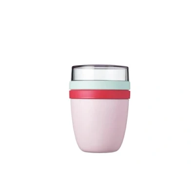Afbeelding van Mepal Lunchpot Ellipse Praktische mueslibeker, yoghurtbeker, To Go beker Geschikt voor diepvriezer, magnetron en vaatwasser 500 ml Strawberry Vibe