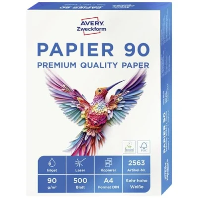 Afbeelding van Avery Zweckform 2563 Printer /Kopieerpapier (500 Vellen, Din A4 Papier, Hoogwit) 1 Verpakking