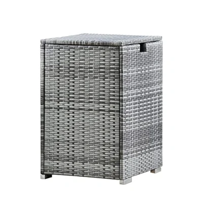 Afbeelding van Teamson Home Vierkant Rotan Propaan Gasflessen Opslag Omslag Tuinmeubelen Vuurtafel Accessoires Tuin Tot 9kg Grijs 40.6 x 59.7 (cm)