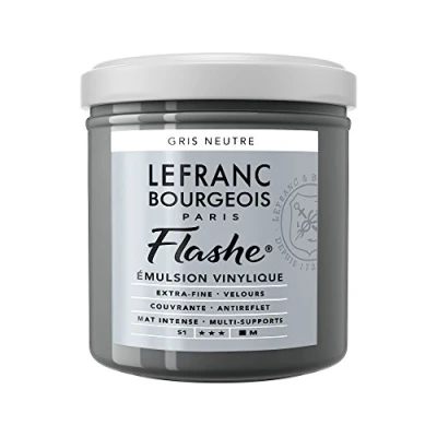 Afbeelding van Lefranc Bourgeois 300563 Flashe acryl en vinylverf, lichtecht, dekkend bestand tegen veroudering 125ml Pot, Neutral Grey