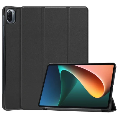 Afbeelding van Xiaomi Pad 5 Pro Hoes: iMoshion Trifold Bookcase Zwart Kunstleder Tablet Hoezen