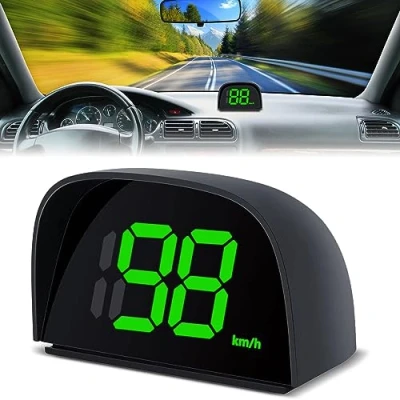 Afbeelding van Nizirioo Digitale snelheidsmeter voor de auto, universeel, auto HUD Head Up Display, autosnelheidsmeter, snelheidsmeter, motorfiets fiets, motorfiets,