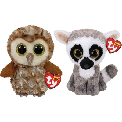 Afbeelding van Ty Knuffel Beanie Boo&quot;;s Percy Owl &amp; Linus Lemur